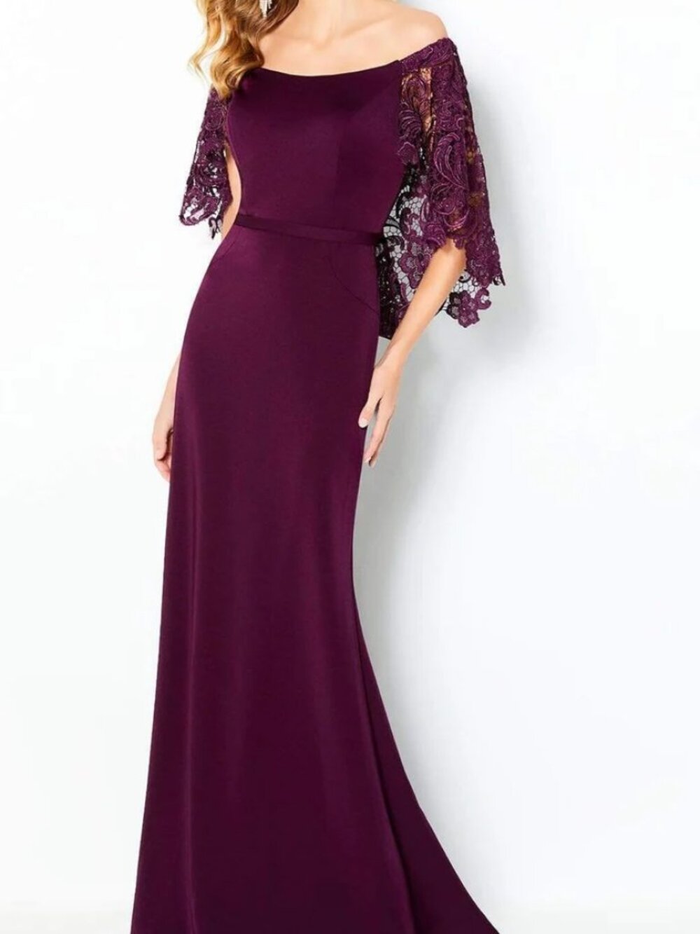 Cameron Blake Mother of the Bride Dress Eggplant In Size 10